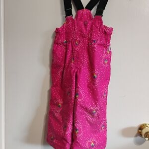 Vibrant Pink Kids Snow Overalls